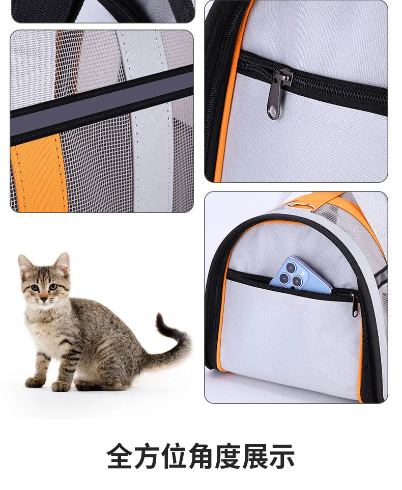 Bolsa portátil  para gato. Respiravél