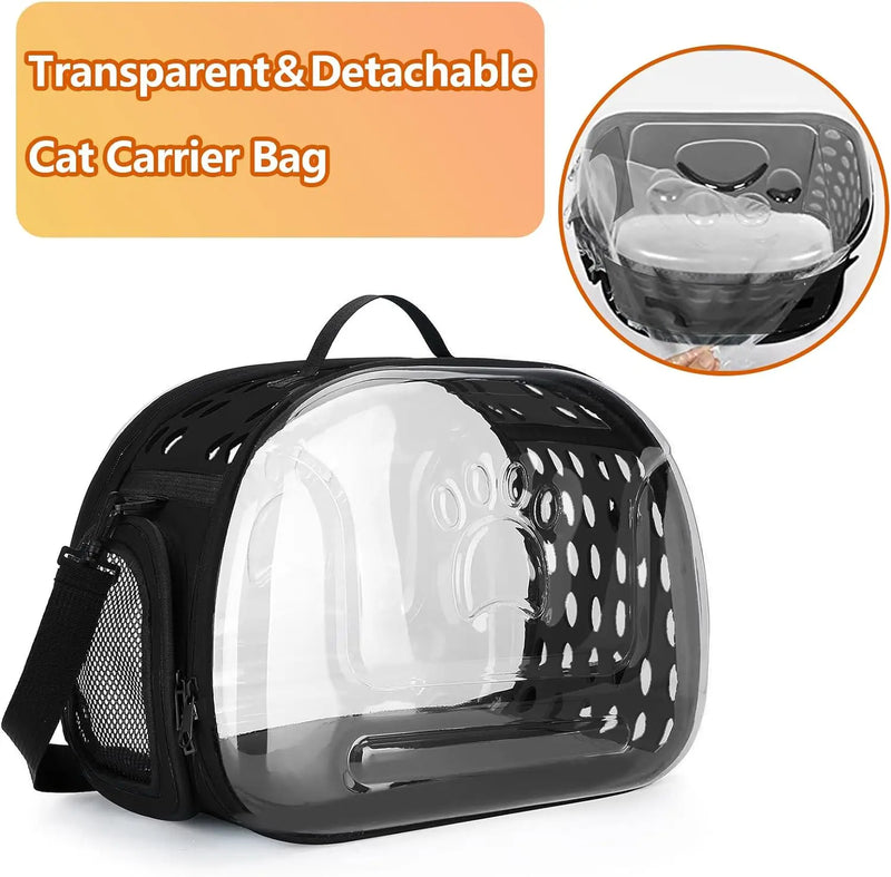 Bolsa transparente para gatos.